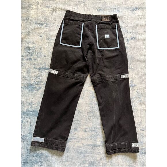 Marithe + Francois Girbaud Black Blue Shuttle Utility Cargo Pants 38 x 34 - Picture 2 of 8